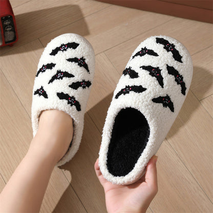 Halloween Skull Roses Bat Slippers