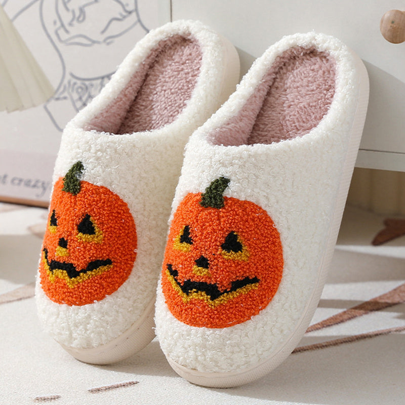 Pumpkin Fuzzy House Slippers