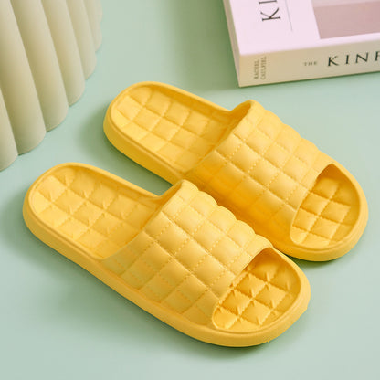 Summer Checkered Solid Color Slippers