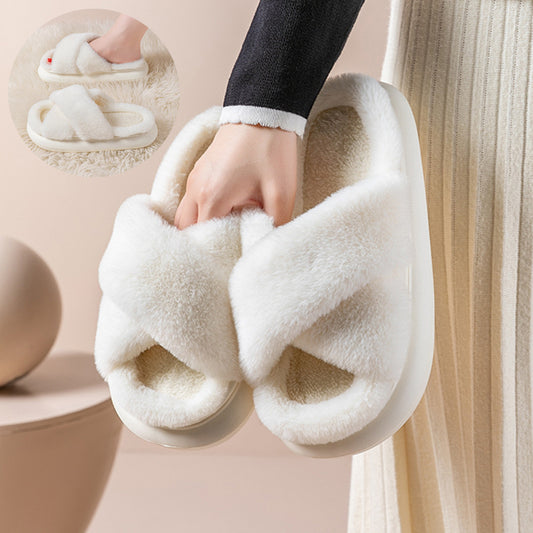 Platform Fuzzy House Slippers