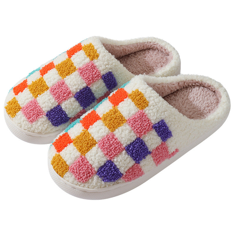 Colorful Checkered Home Slippers