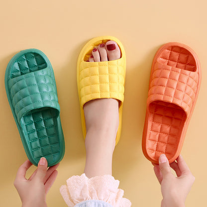 Summer Checkered Solid Color Slippers