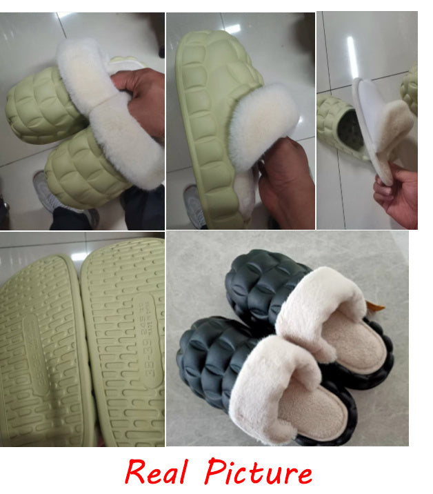 Bubble Slippers with Detachable Plush Lining