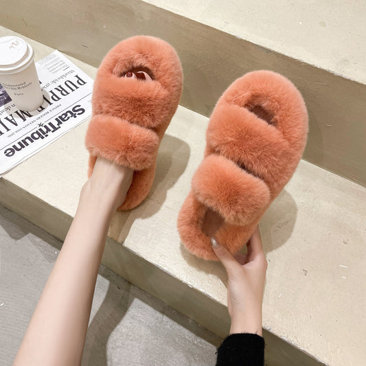 Fuzzy Double Band Slippers