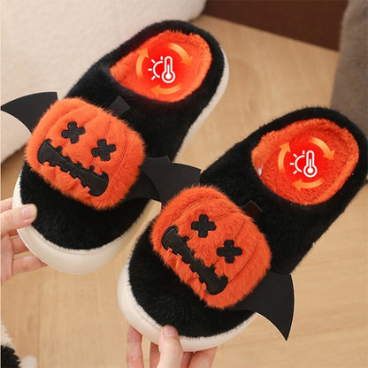 Pumpkin Bat Home Slippers