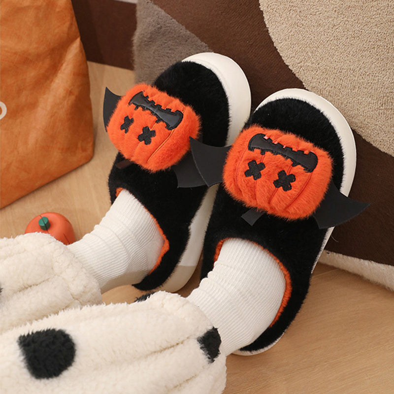 Pumpkin Bat Home Slippers