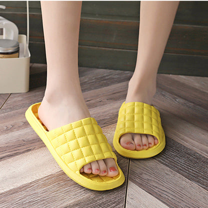 Summer Checkered Solid Color Slippers