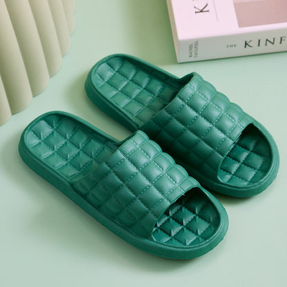 Summer Checkered Solid Color Slippers