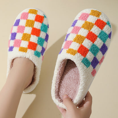 Colorful Checkered Home Slippers