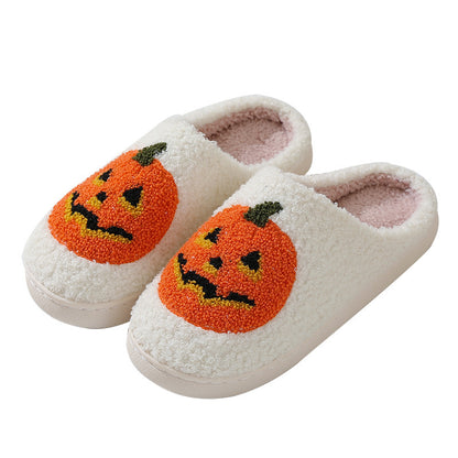 Pumpkin Fuzzy House Slippers