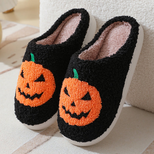 Pumpkin Fuzzy House Slippers