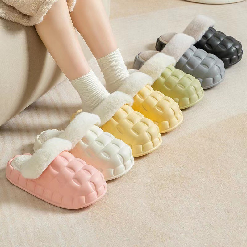 Bubble Slippers with Detachable Plush Lining