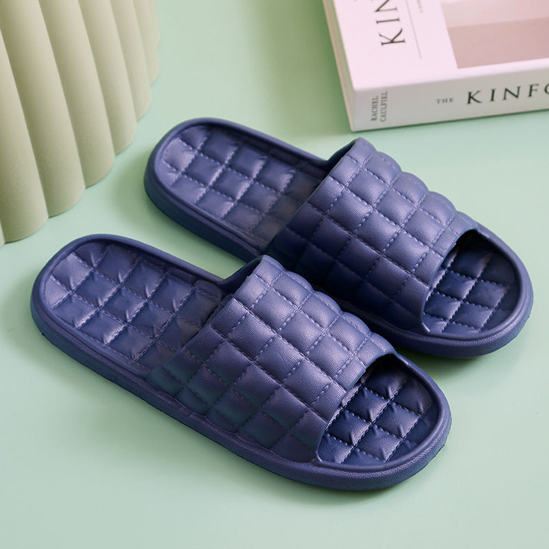 Summer Checkered Solid Color Slippers