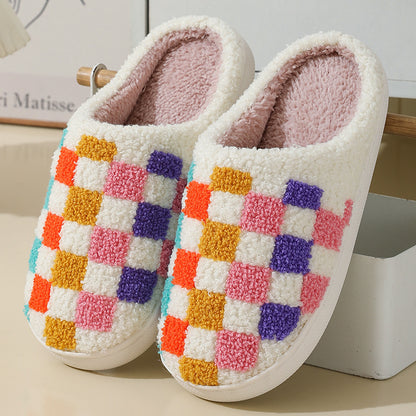 Colorful Checkered Home Slippers