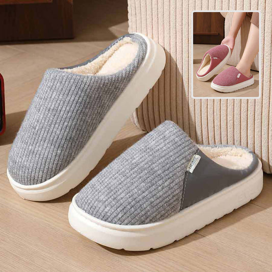 Plush Close-Toed House Slippers