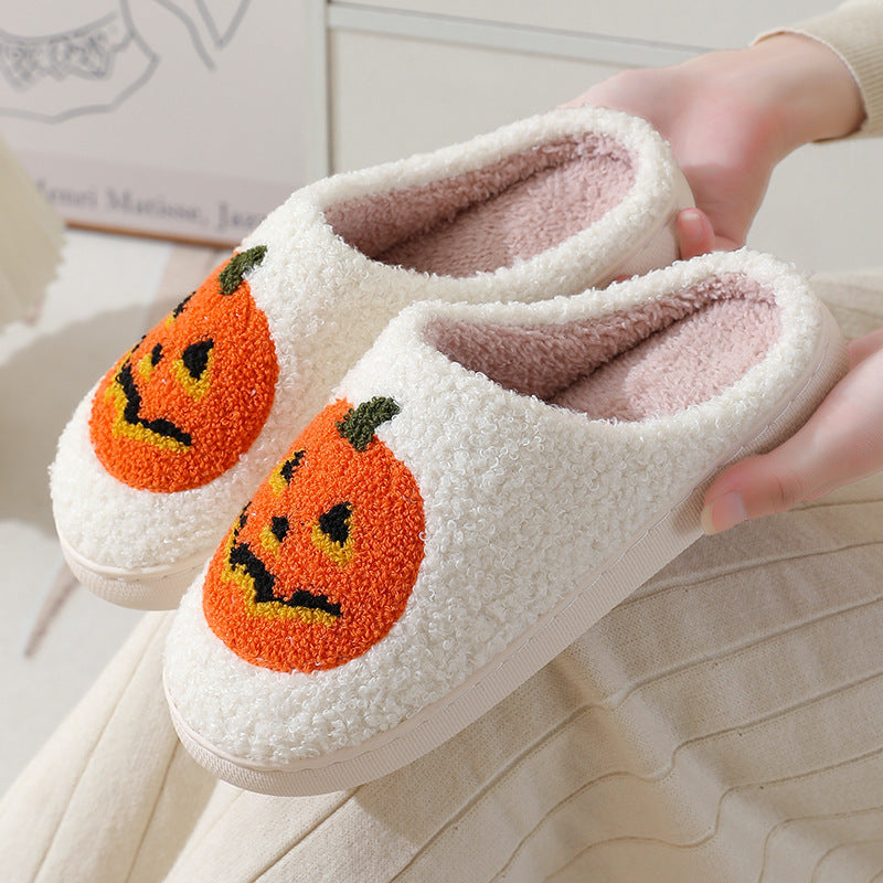 Pumpkin Fuzzy House Slippers