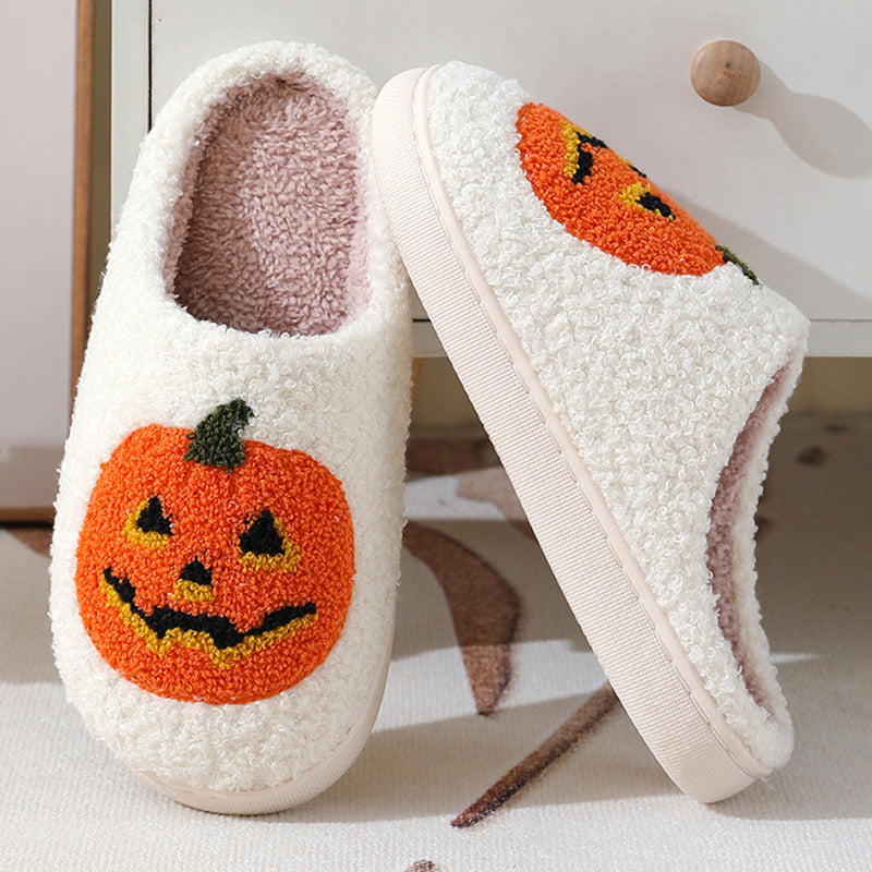 Pumpkin Fuzzy House Slippers